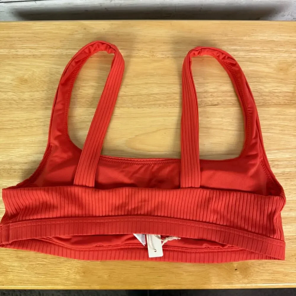 Madewell Leah Ribbed Scoop Neck Bikini Top Size Small